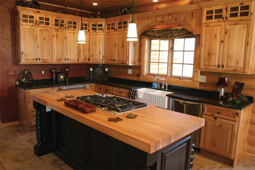 rustic pine kitchen cabinets